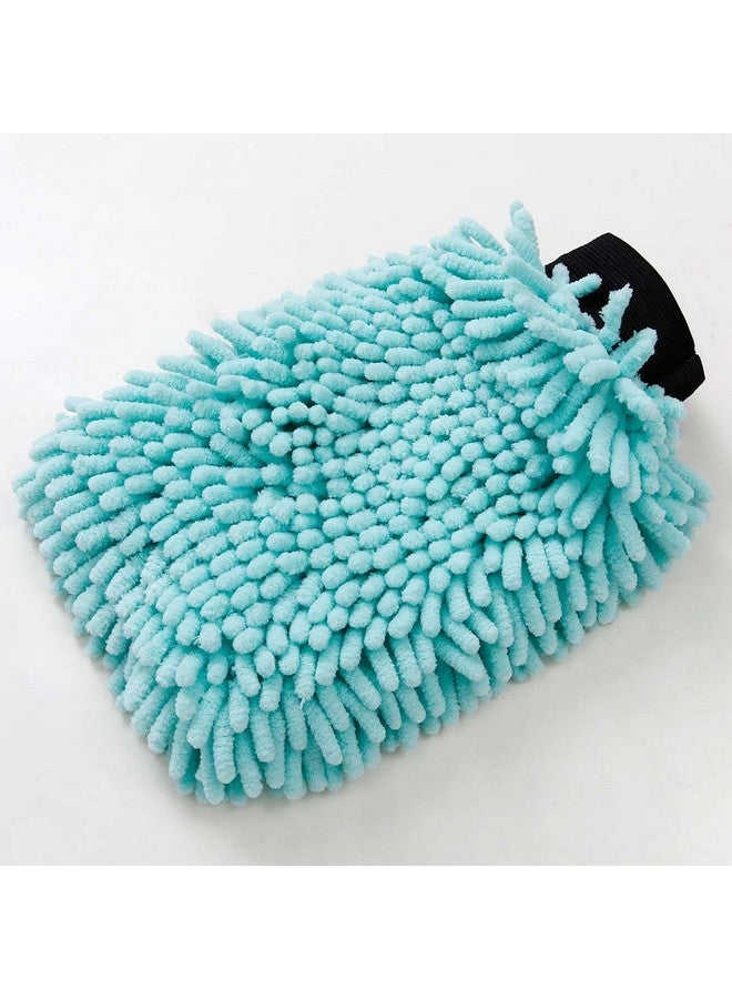 Kuber Industries Chenille Dry Mitt Gloves | Multi-Purpose Gloves for Kitchen, Home & Laptop Cleaning | Lint & Scratch Free | Super Absorbent | Light Green | Convenient and Versatile Cleaning Mitts - Image 1