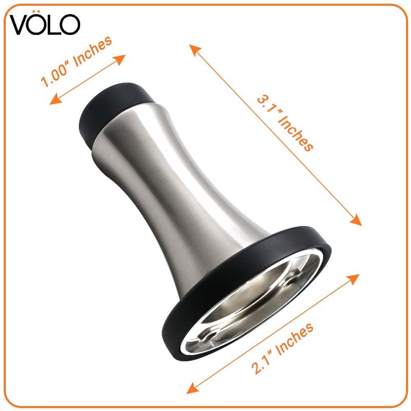 Volo Volo Set of 3 Pcs Heavy Duty Stainless Steel Wall Mounted Door Stops Rigid Door Stopper with Low Mounted Black Rubber Bumper Tips Protect Wall Door for Kitchen Bedroom Office 3  - Image 2