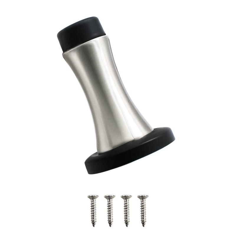 Volo Volo Set of 3 Pcs Heavy Duty Stainless Steel Wall Mounted Door Stops Rigid Door Stopper with Low Mounted Black Rubber Bumper Tips Protect Wall Door for Kitchen Bedroom Office 3  - Image 5