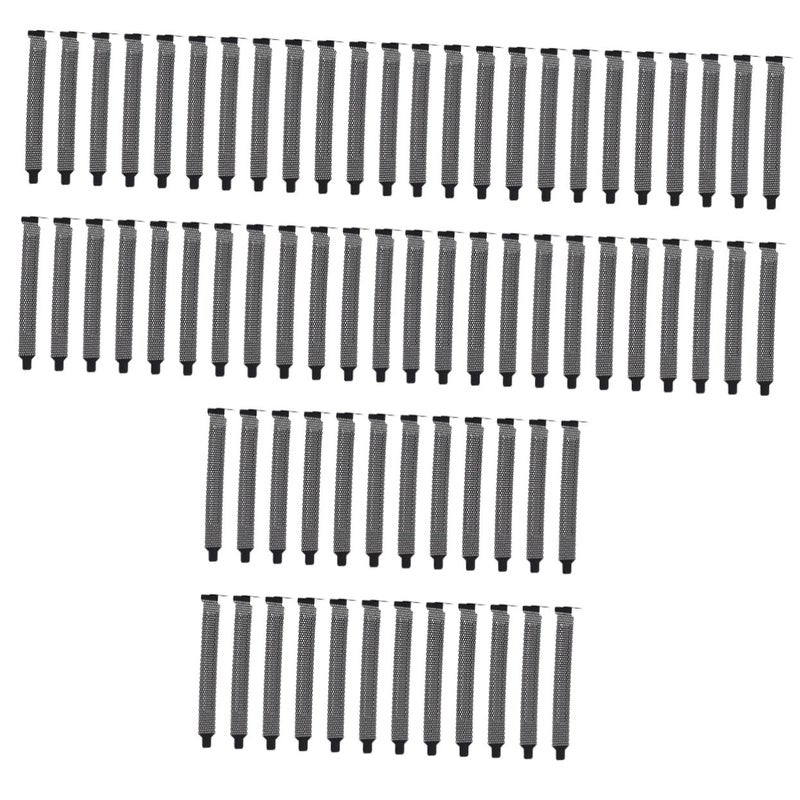 Black 60 Pcs Computer Case Vent Mesh PCI Slot Covers for ATX MATX Easy Install - Image 2