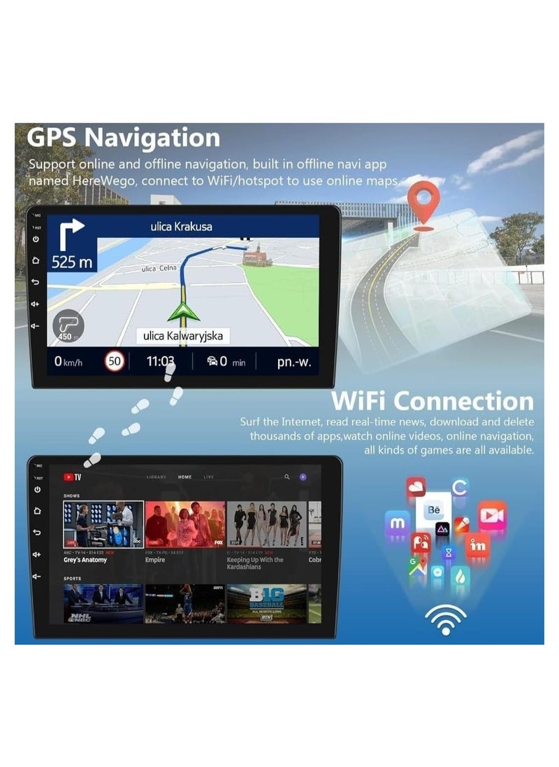 Vierex - Android Car Stereo Screen For Mazda 2 Radio 2007-2014 Support Apple Carplay Android Auto Wireless 4GB RAM QLED Touch Screen DSP Bluetooth AHD Camera Included USB Video WiFi GPS - Image 1