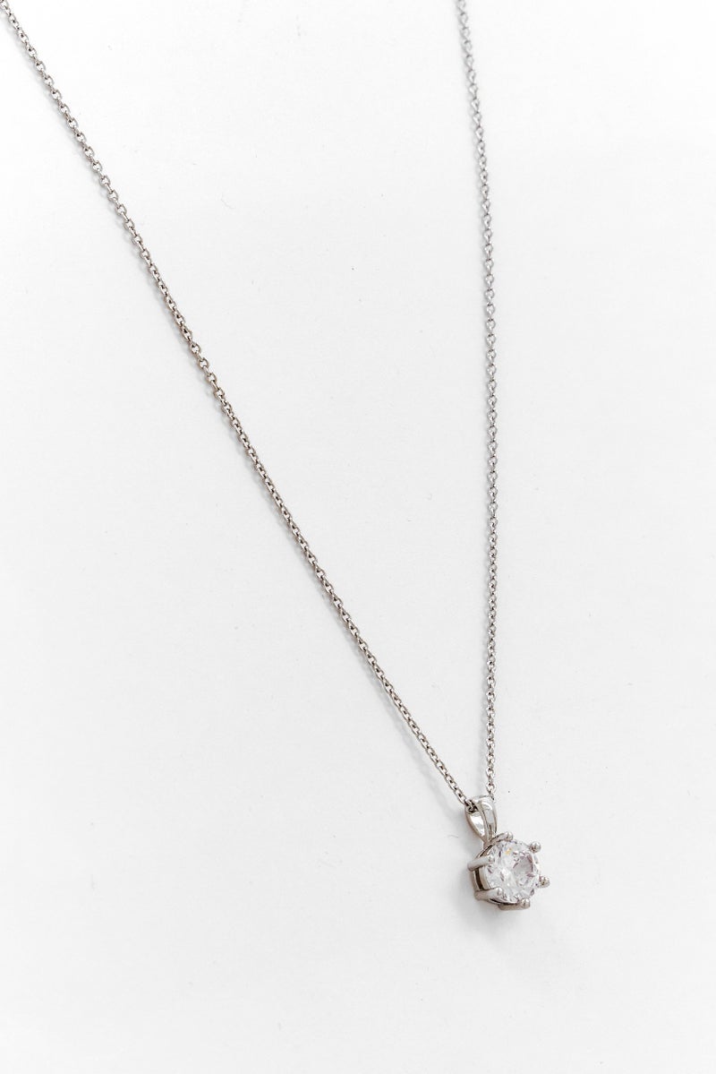 Mestige Women Gemstones Silver Plated Necklace With Earrings, Silver  - Image 1