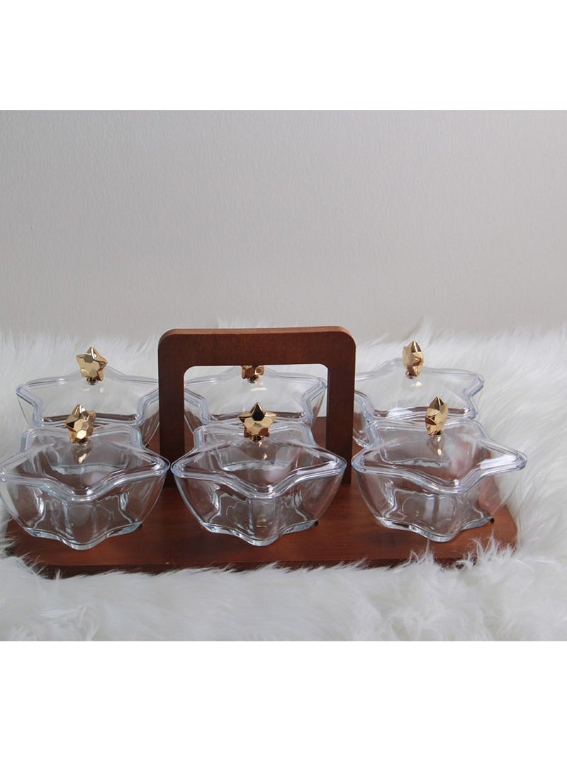 A serving tray with a lids, a royal touch of your home decor Brown  - Image 1