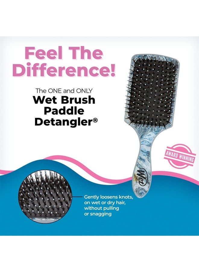 Wet Brush Paddle Hair Brush, Distressed Wood, Multicolor - Ultra-Soft IntelliFlex Detangling Bristles with AquaVent Design For Spreading Hair Treatments Evenly - Pain-Free Hair Brush For Women & Men - Image 2