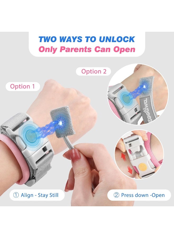 Zooawa Toddler Leash 2Pack, Toddler Kids Harness Anti Lost Wrist Link with Magnetic Lock - Image 3