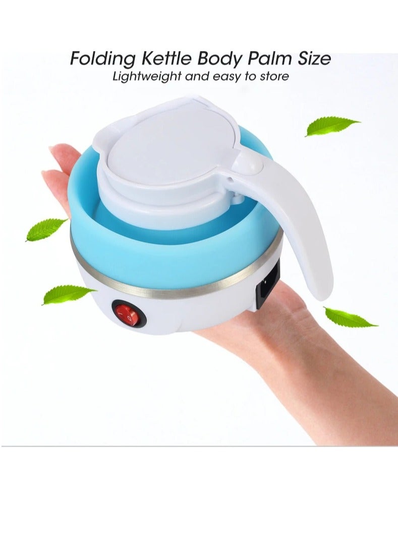 AROAQ Foldable Kettle, Mini Portable Electric Kettle, Leak Proof Stainless Steel Quick Boiling Kettle, Silicone Collapsible Heating Water Boiler Tea Pot For Home Camping Outdoor Travel, (Blue)  - Image 2