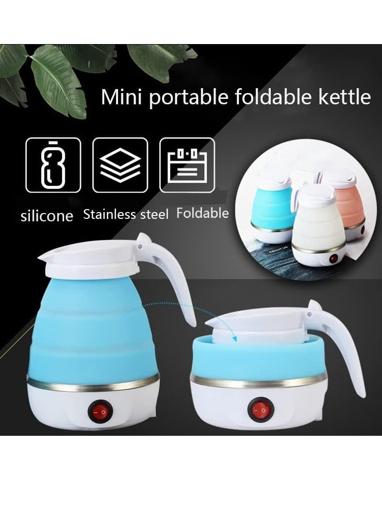 AROAQ Foldable Kettle, Mini Portable Electric Kettle, Leak Proof Stainless Steel Quick Boiling Kettle, Silicone Collapsible Heating Water Boiler Tea Pot For Home Camping Outdoor Travel, (Blue)  - Image 4