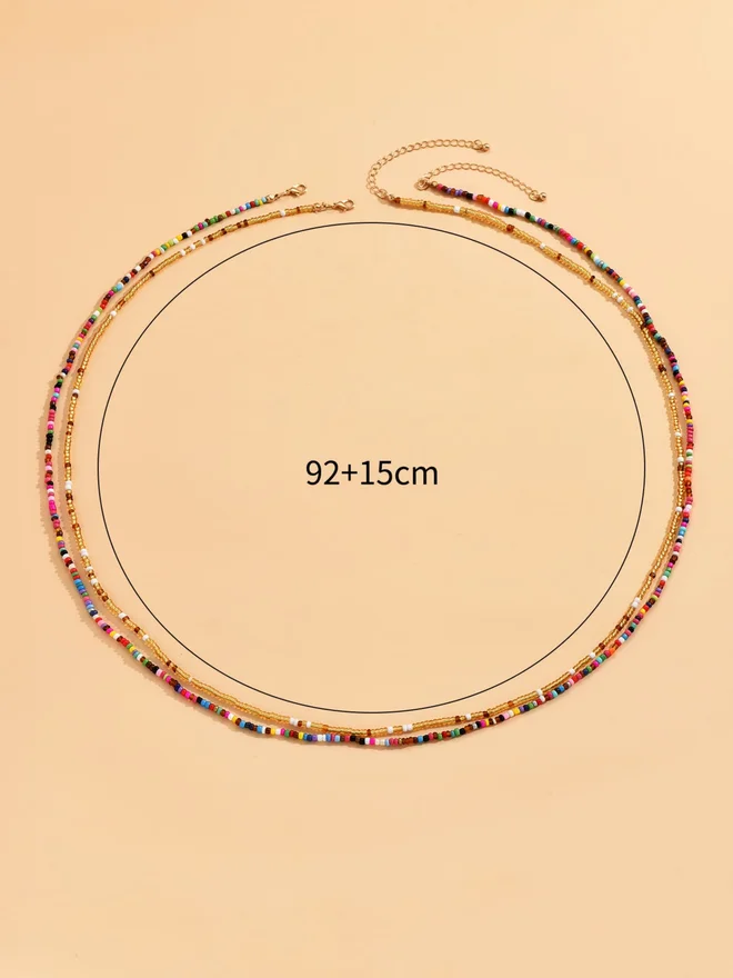 Styli  Styli Dual Chain Colorful Beaded Waist Chain for Women | Best Price UAE