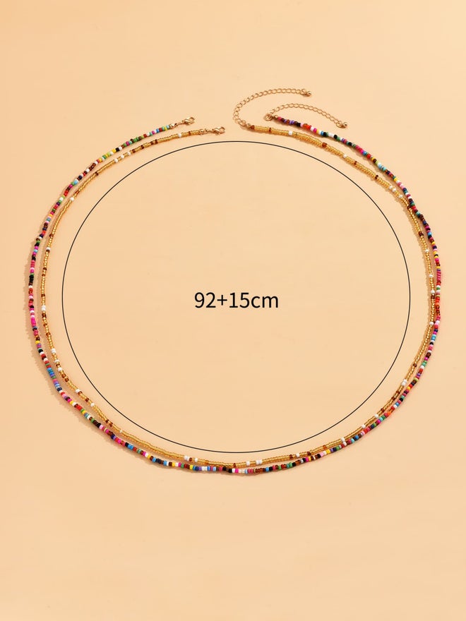 Styli Dual Chain Colorful Beaded Waist Chain - Image 4