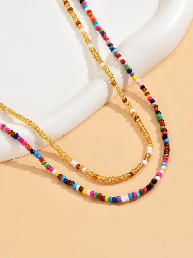 Styli  Styli Dual Chain Colorful Beaded Waist Chain for Women | Best Price UAE