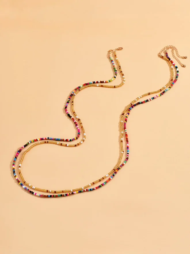 Styli  Styli Dual Chain Colorful Beaded Waist Chain for Women | Best Price UAE