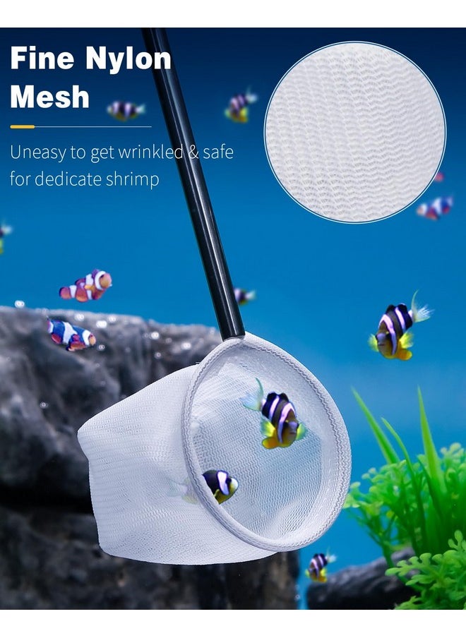 Pawfly Aquarium Shrimp Net 2 Inch Tiny Fish Tank Net With Extendable Stainless Steel Handle Soft Round Fine Net Mesh For Shrimp Baby Fish Food Residue Debris Skimming Net For Small Ponds  - Image 2