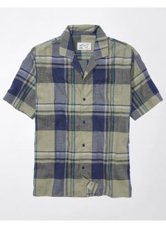 American Eagle AE Plaid Button-Up Poolside Shirt  - Image 4