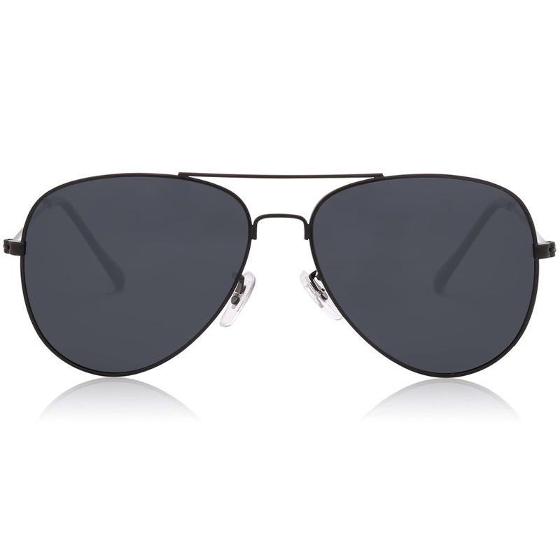 SOJOS Classic Aviator Polarized Sunglasses for Men Women Vintage Retro Style,Black/Grey,62mm - Image 1