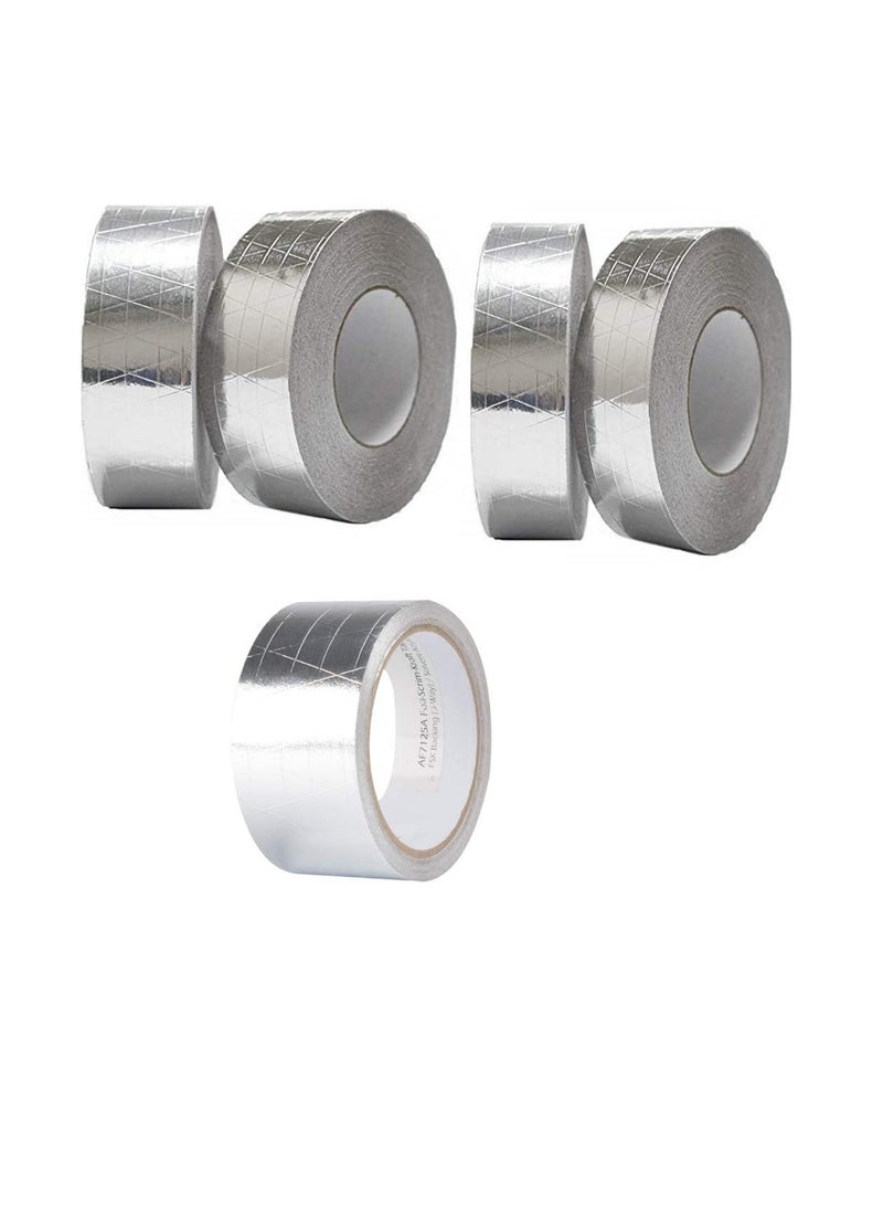 Multi purpose Strong Aluminium Foil Adhesive Insulation Tape for Roof Leak Surface Crack Window Sill Gap Pipe Ruptur Boat Sealing, Etc. 3 Inch  Pack of 5 FSK Aluminium Tap - Image 1
