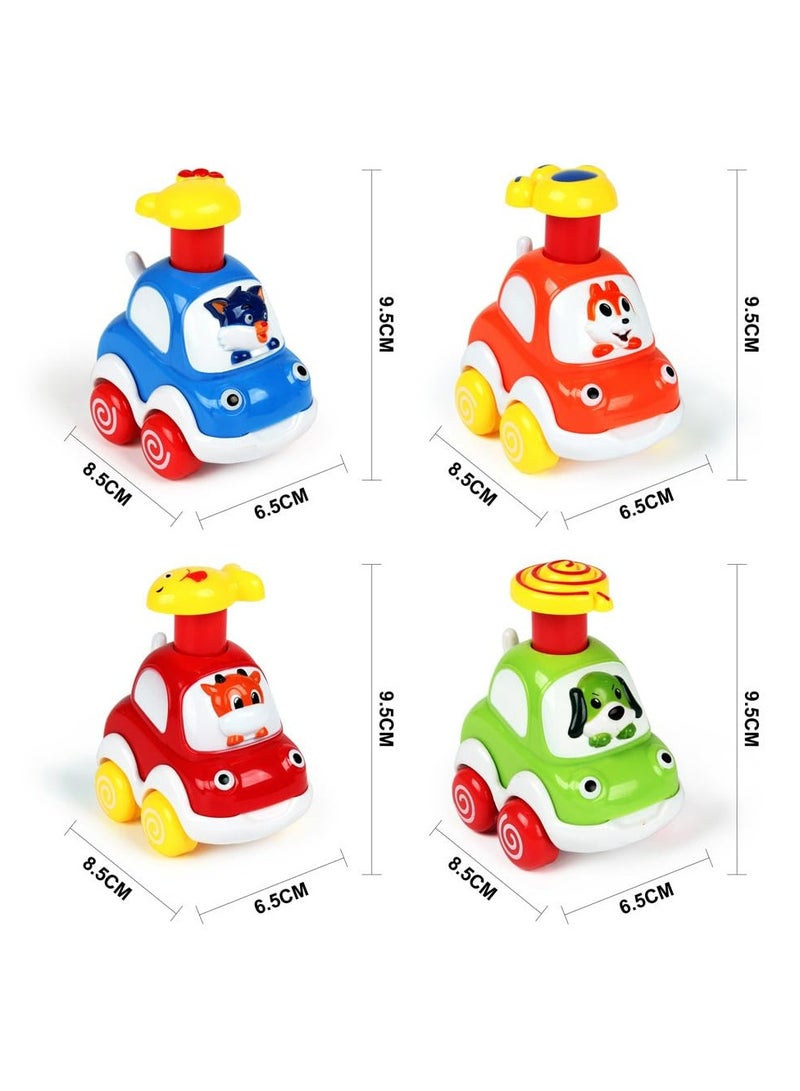 Oasisgalore 4Pcs Press Toy Car Fun Forest Animal Pressure Car Cartoon Inertia Car Sliding Toys Model Cars Kids  - Image 2