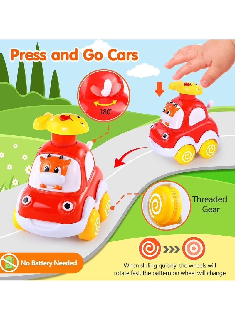 Oasisgalore 4Pcs Press Toy Car Fun Forest Animal Pressure Car Cartoon Inertia Car Sliding Toys Model Cars Kids  - Image 3