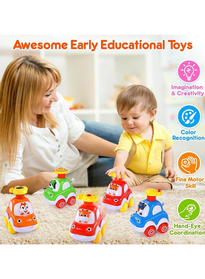 Oasisgalore 4Pcs Press Toy Car Fun Forest Animal Pressure Car Cartoon Inertia Car Sliding Toys Model Cars Kids  - Image 4