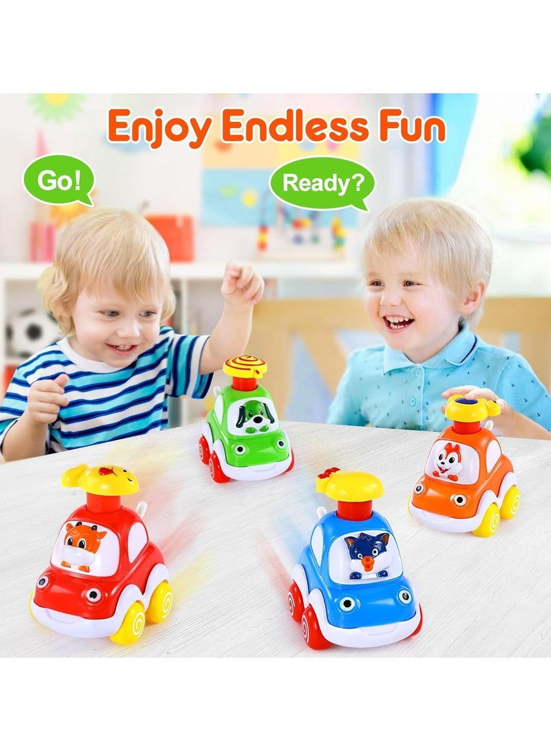 Oasisgalore 4Pcs Press Toy Car Fun Forest Animal Pressure Car Cartoon Inertia Car Sliding Toys Model Cars Kids  - Image 5