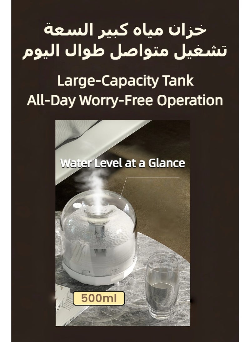 7-Colour LED Light Lamp Aroma Diffuser Essential Oil Air Humidifier, Air Aromatherapy USB Diffuser, Moisturizing Machine, Fragrance Diffuser, Mini humidifier for Bedroom, Plants, Office 500ML - Image 2