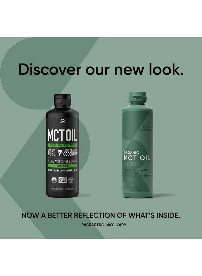 SPORTS RESEARCH - Organic Mct Oil Keto & Vegan Mcts C8 C10 C12 From Coconuts Fatty Acid Brain & Body Fuel Non Gmo & Gluten Free Flavorless Oil Perfect In Coffee Tea & Protein Shakes 16 Oz - Image 1