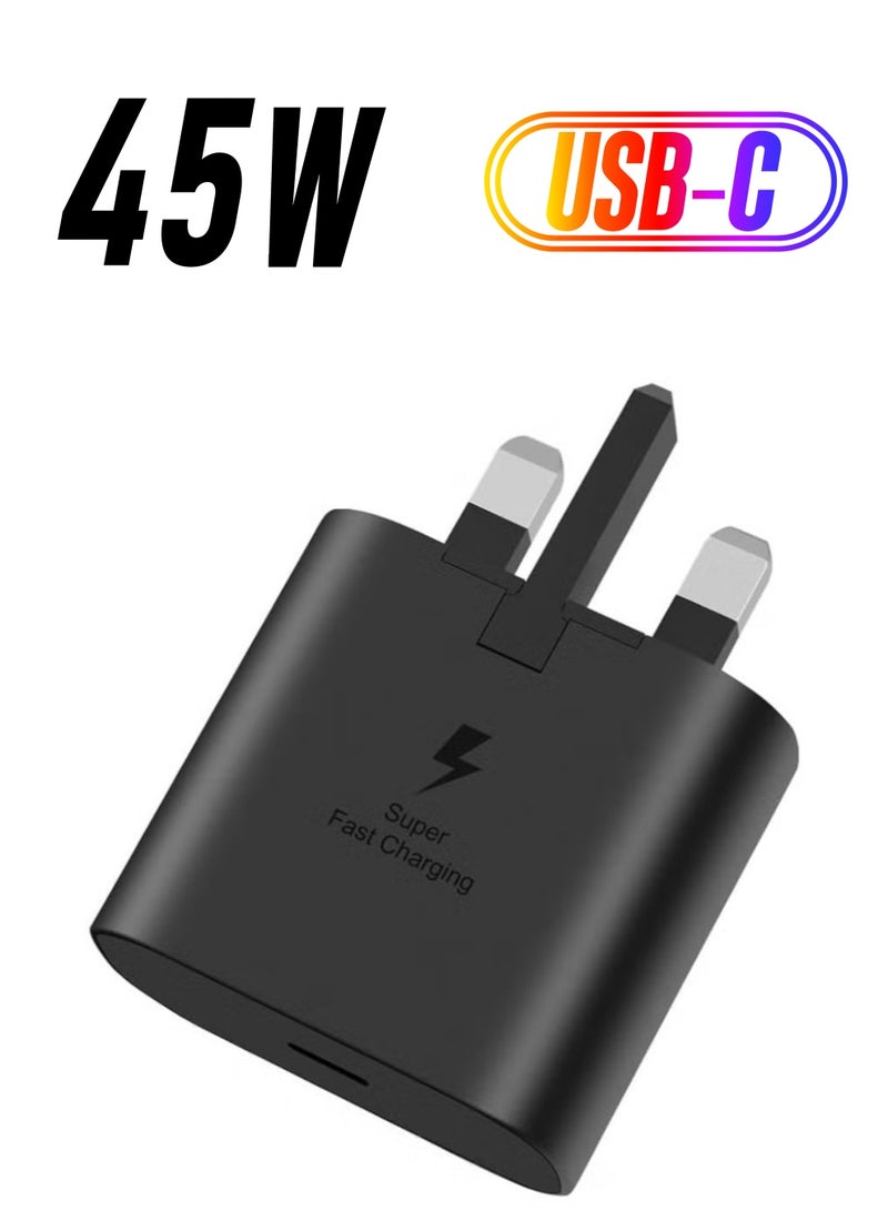 TIGER 45W USB-C Super Fast Charging PD Charger - Compatible with Samsung Galaxy S24, S23, S22, S21, S20 Ultra, S24+, S23+, S22+, S21+, A53, A15, A54, A55 – Type C Power Adapter - Image 1