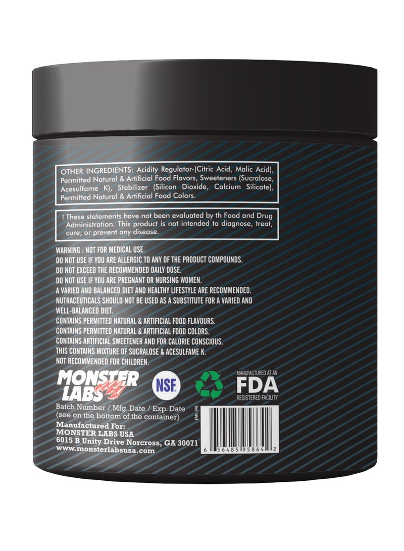 Monster Labs EAA 280g 35 Servings - Premium Amino Acid Supplement for Muscle Recovery and Hydration (Blue Raspberry) - Image 2