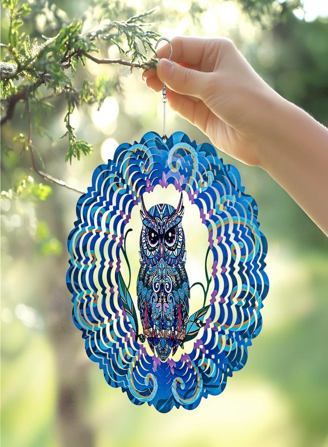 Marwey Owl 3D Hanging Wind Spinners for Yard Garden Decorations Outdoors & Indoor, Owl Ornament Christmas Decor Gifts for Women Mom Men Dad Grandpa Husband - Image 1