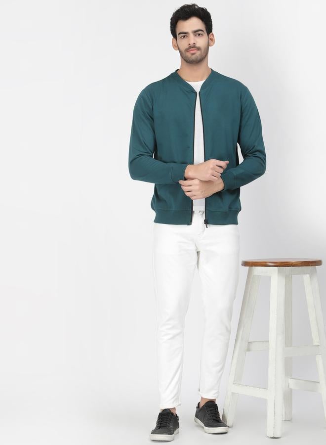PAUSE Men Teal Regular Fit Zip-Up Jacket - Image 2