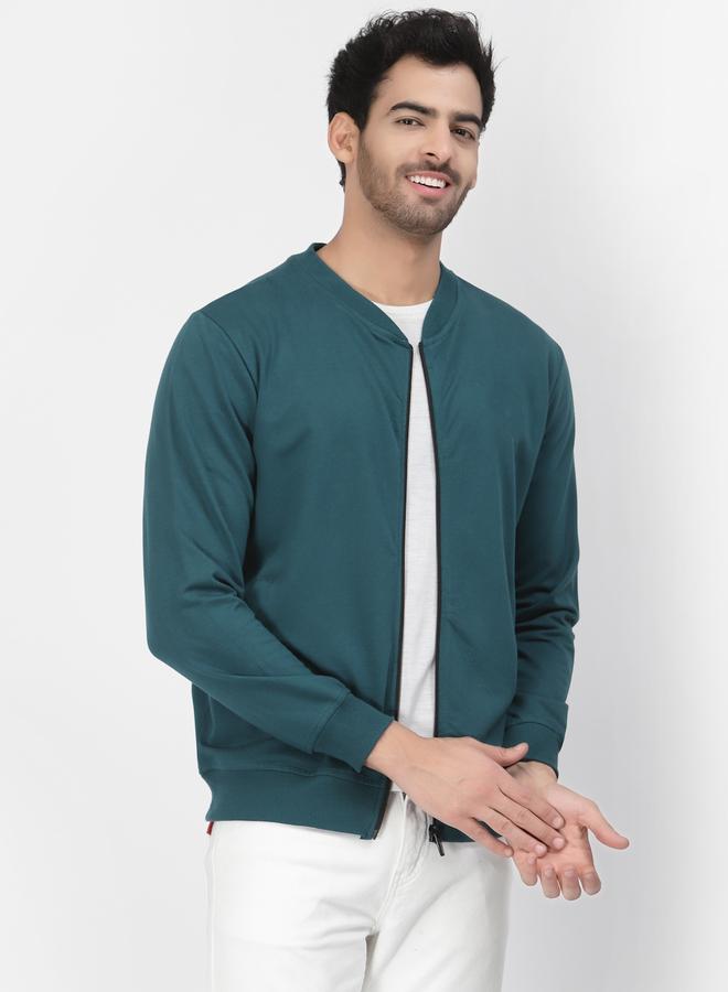 PAUSE Men Teal Regular Fit Zip-Up Jacket - Image 1