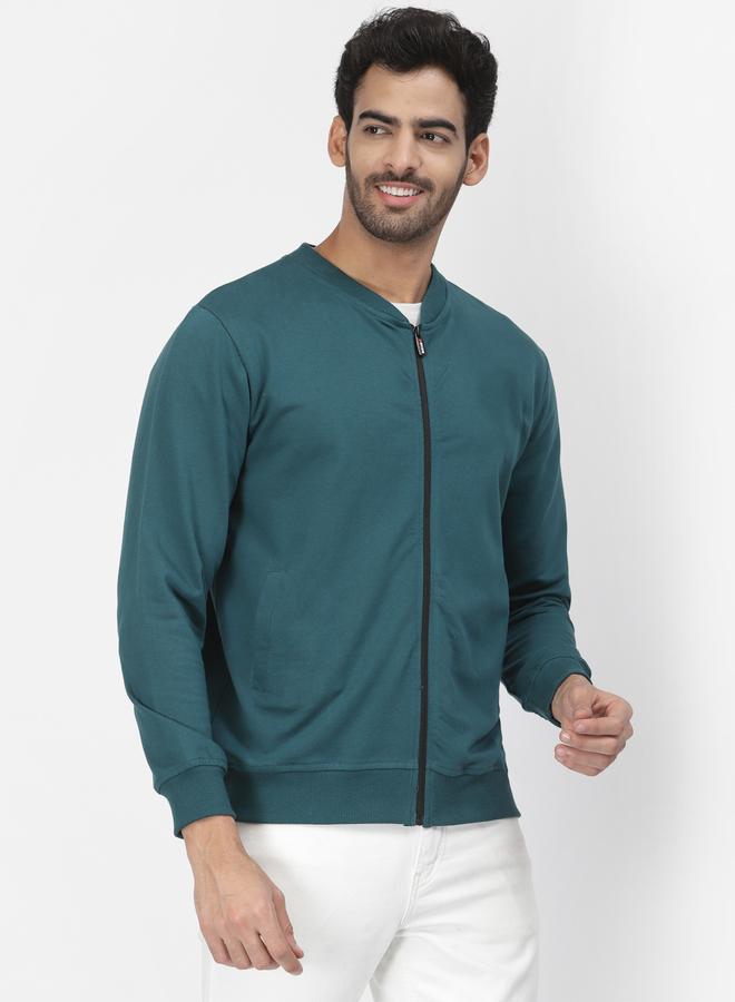 PAUSE Men Teal Regular Fit Zip-Up Jacket - Image 3