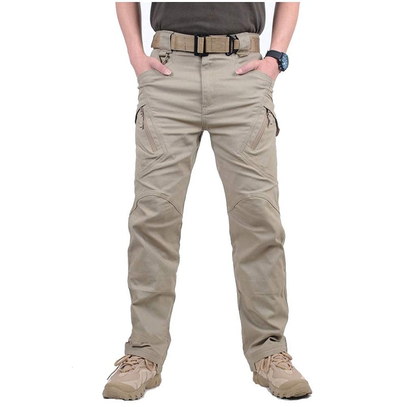 CARWORNIC Gear Men's Hiking Tactical Pants Lightweight Cotton Outdoor Military Combat Cargo Trousers Khaki - Image 2