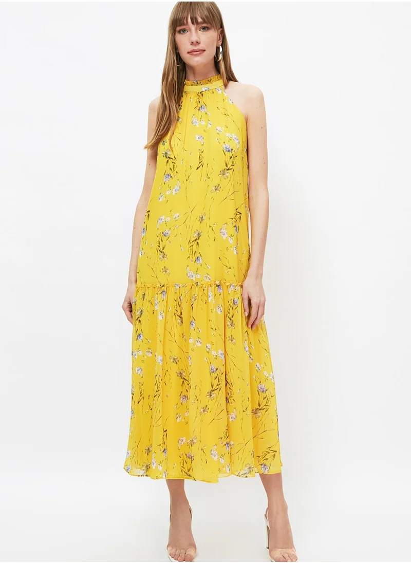 trendyol Halter Neck Printed Dress