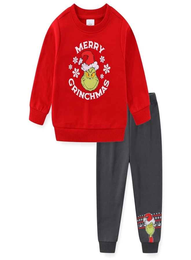 Dr. Seuss Grinch Baby Girls Sweatshirt and Pants Set for Infants - Image 1