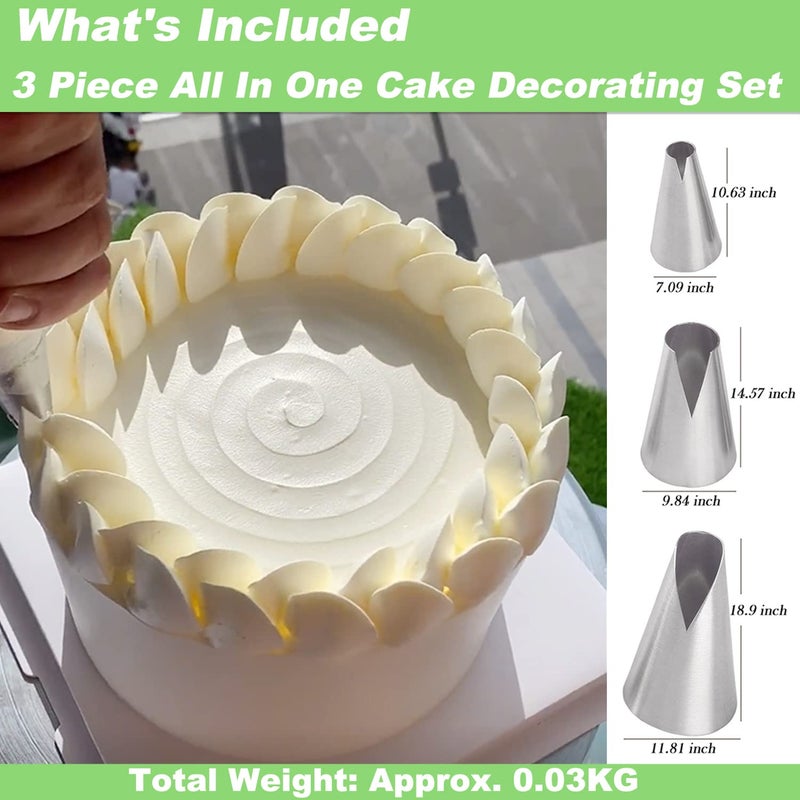 Suuker 3 Pieces V-shaped Piping Tips Set,Cake Decorating Tips, Frosting Icing Tips for Cupcakes, Cake, Cookie and Decoratingï¼ˆ580 686 580Sï¼‰ - Image 2