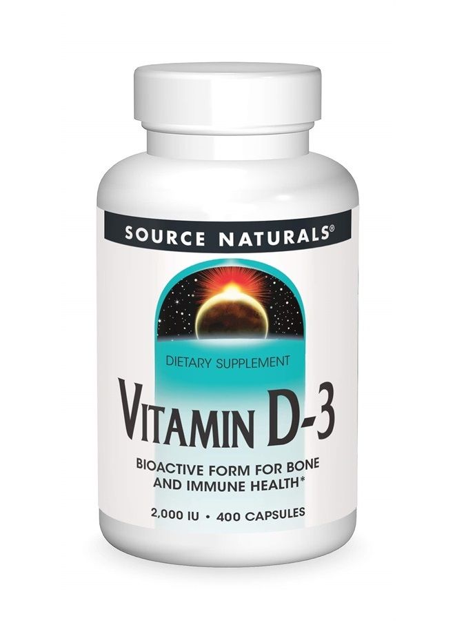 Source Naturals Vitamin D-3 2000 iu Supports Bone & Immune Health - 400 Capsules  - Image 1