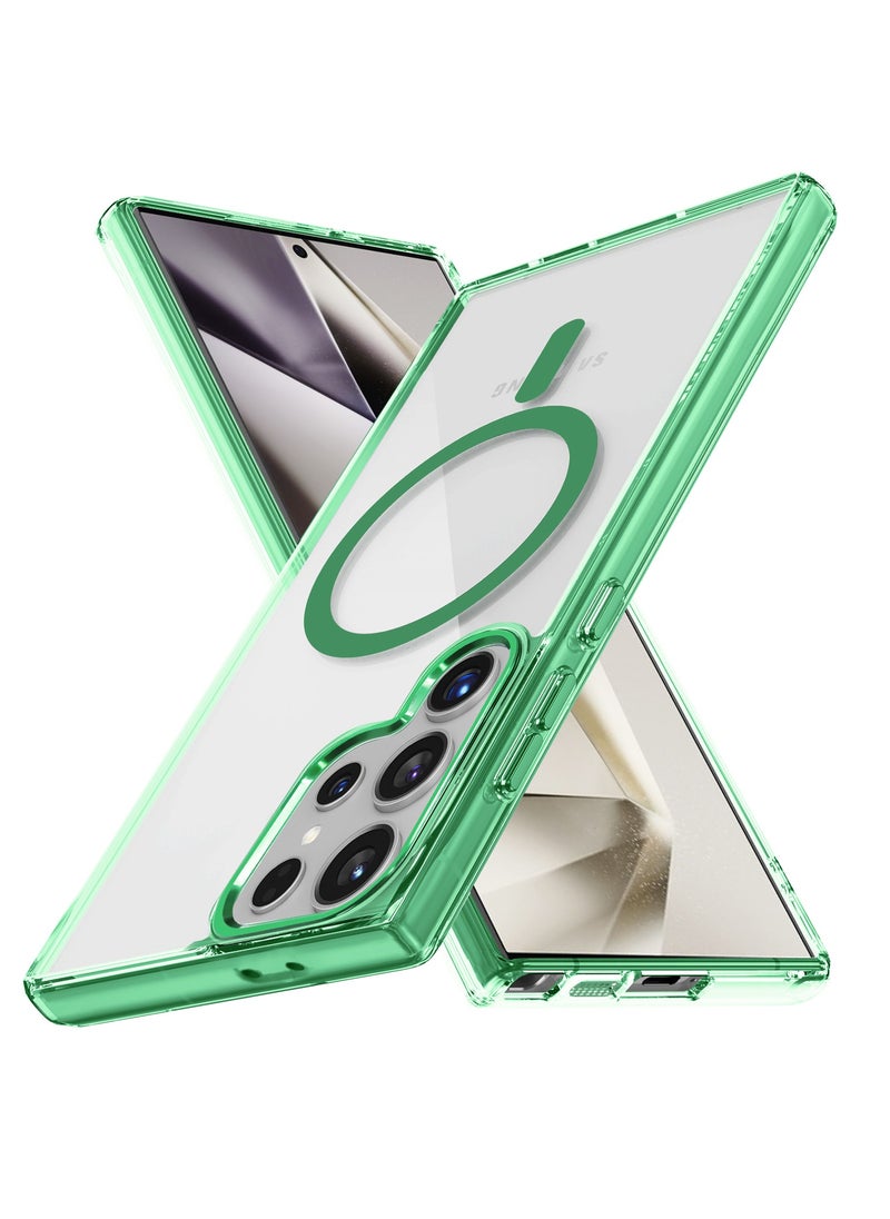 ICARLUS For Samsung Galaxy S24 Ultra Case Compatible with MagSafe TPU+PC Anti-Scratch Cover - Green  - Image 2