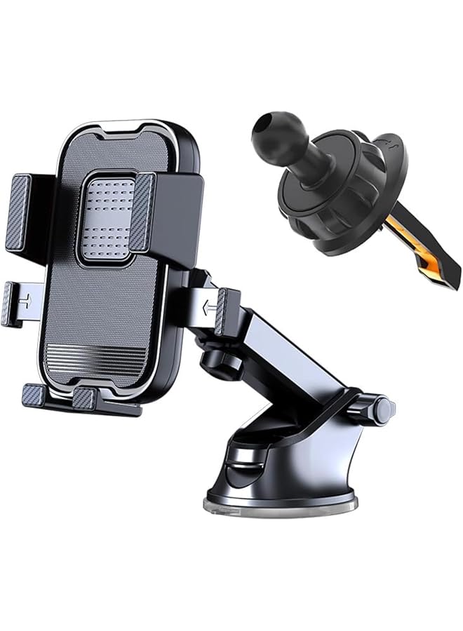 S-TOP Car Phone Mount Holder with Suction Cup Base, Dashboard and Air Vent Compatible, Adjustable Arm - Image 1