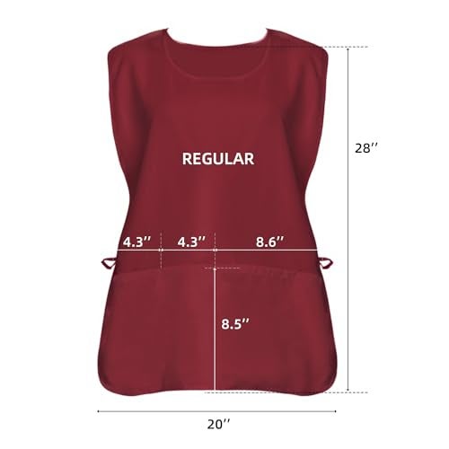 Xeoxarel Unisex Cobbler Apron with 3 Pockets Vest, Universal Apron for Women or Men Wine Red - Image 2