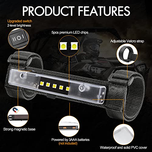 Rfroad Lighting UTV Dome Light, Rfroad Lighting Universal Roll Bar Mount LED Light UTV Interior Light Roll Cage Utility Light for UTV SXS Polaris RZR Can Am ATV Truck Car Off Road Kawasaki Golf Car - Image 2