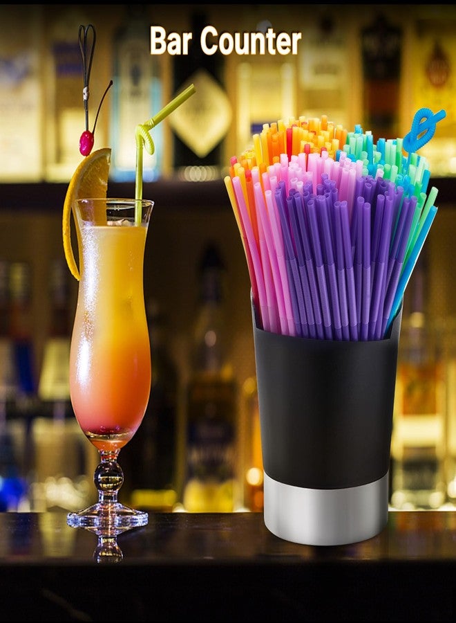 choxila حامل مصاصات شوكسيلا موزع من الفولاذ المقاوم للصدأ، حامل خافق القهوة، منظم أدوات المطبخ الكبير للاستخدام التجاري والمنزلي 6.7" × 5.7" - Image 3