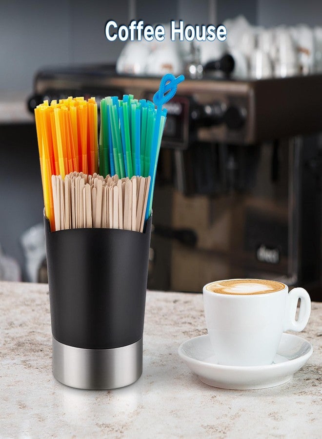 choxila حامل مصاصات شوكسيلا موزع من الفولاذ المقاوم للصدأ، حامل خافق القهوة، منظم أدوات المطبخ الكبير للاستخدام التجاري والمنزلي 6.7" × 5.7" - Image 2