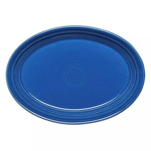 Fiesta® 9 5/8” Small Oval Serving Platter – Durable Ceramic, Lead-Free, Dishwasher/Microwave/Oven Safe – Made in USA - Lapis - Image 1