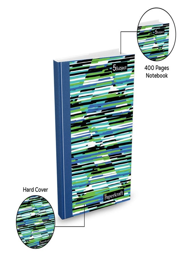Paperkraft Expression 5 Subject| Hard Cover Notebook | 18.2 cm x 24.3 cm | Single Line | 400 Pages - Image 4