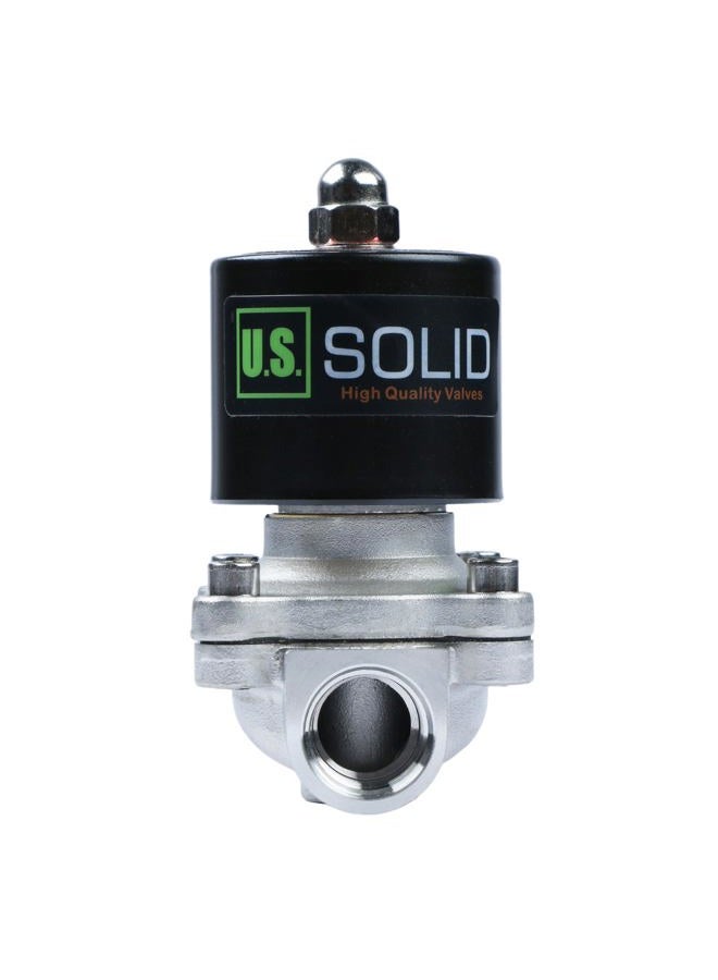 U.S. Solid 1/2" Stainless Steel Electric Solenoid Valve 24V AC N.C. VITON Water Air Fuel - Image 2