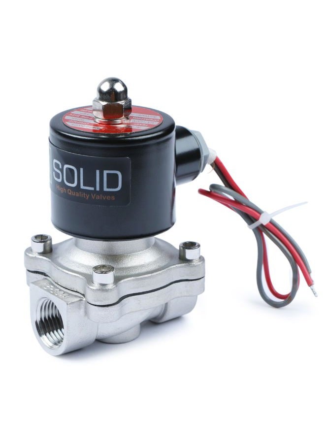 U.S. Solid 1/2" Stainless Steel Electric Solenoid Valve 24V AC N.C. VITON Water Air Fuel - Image 1