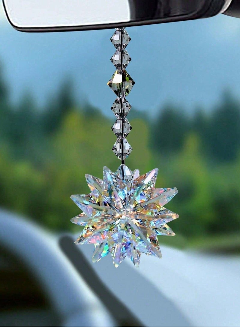Car Hanging Ornament – Car Decoration and Accessory in Crystal Snowflake Design - Image 1