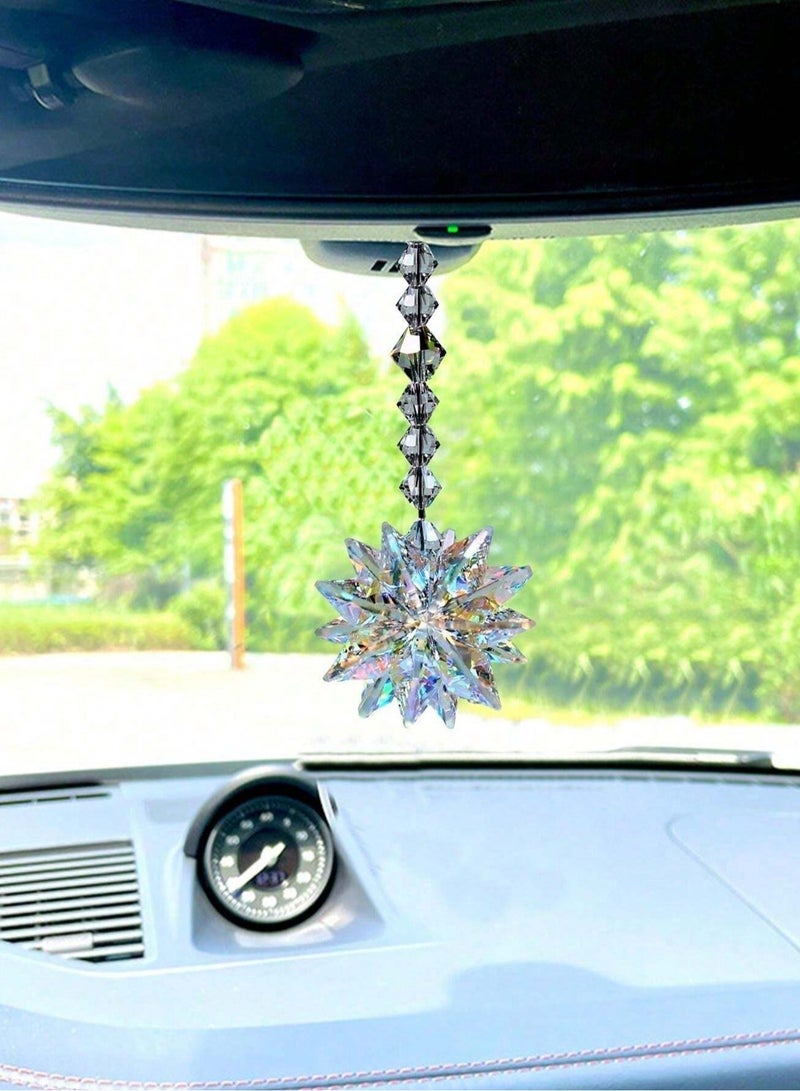 Car Hanging Ornament – Car Decoration and Accessory in Crystal Snowflake Design - Image 2