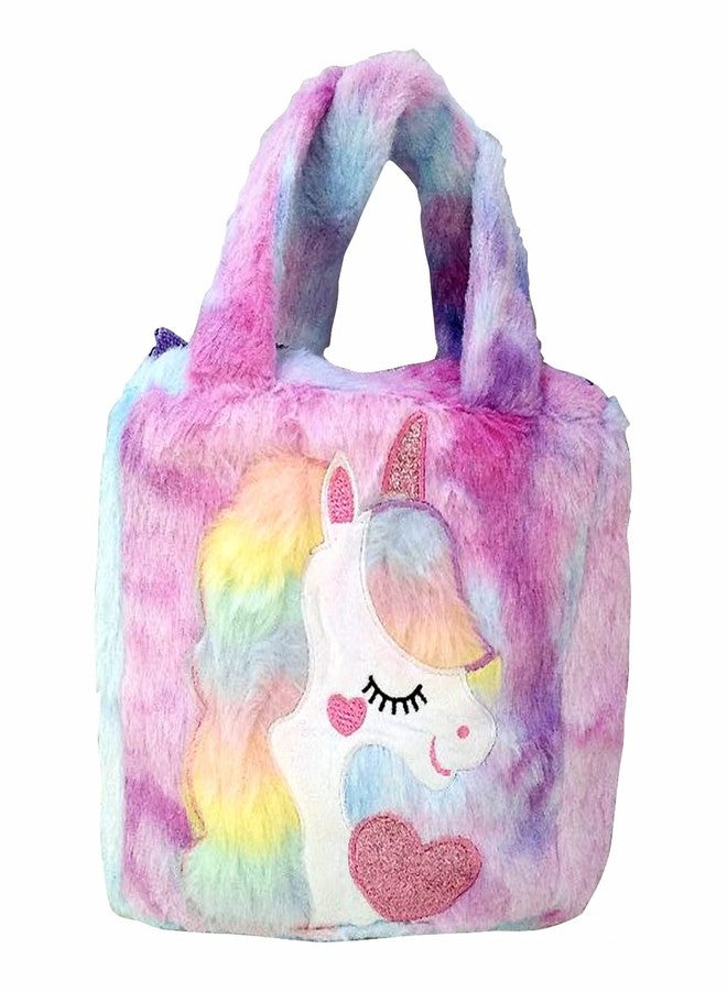 SNAPTRON Girls Unicorn Side Bag Shoulder Fur Stylish - Unicorn Sling Bags Easy To Carry/Best Kanjak Gifts, Naratri Gift for Kanya/School Coin Bag, Multicolor/Kanjak Gift for girls - Image 1
