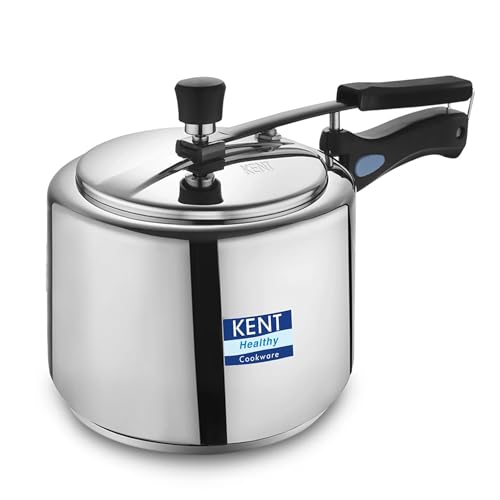 KENT Stainless Steel 2 Litre Pressure Cooker with SS Inner Lid | 4.66mm Heavy Encapsulated Bottom | Injection Moduled Handles For Durability | Lead Free Safety Valve | Suitable For Induction Cooktop - Image 1